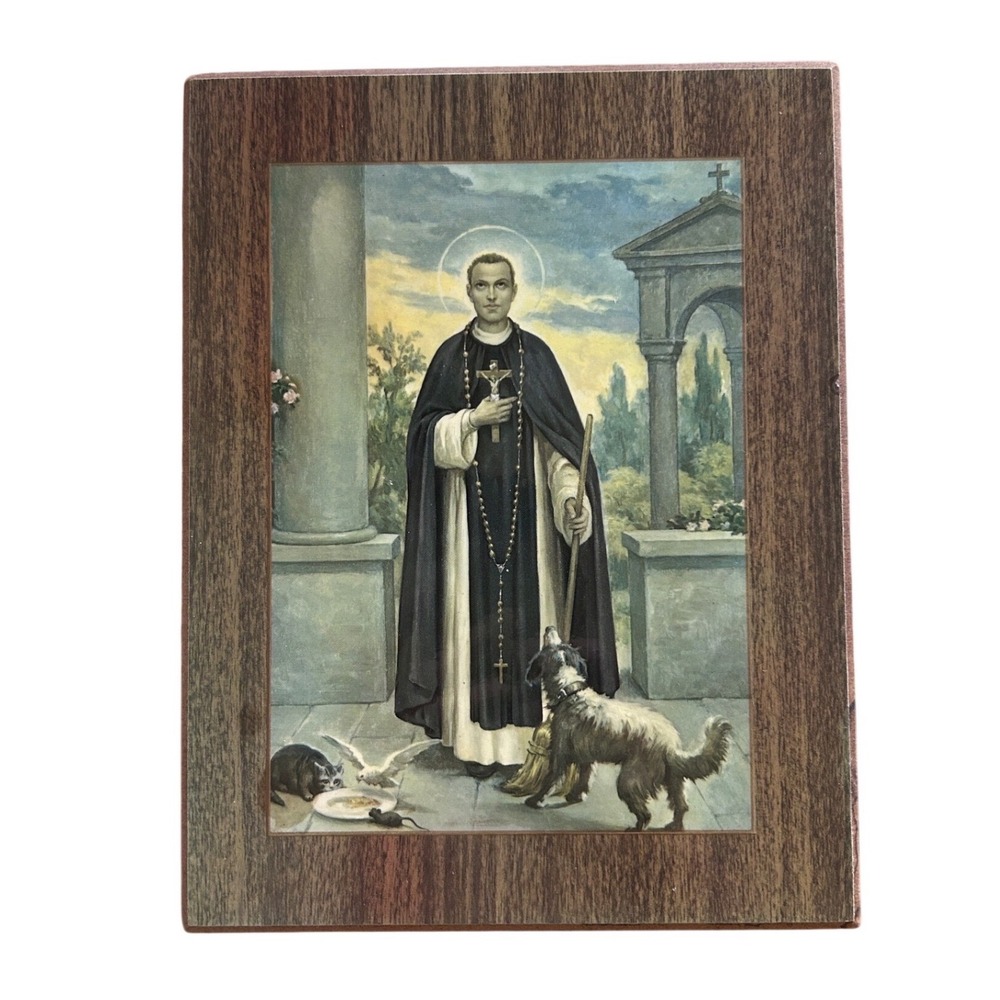 St Martin de Porres Animal Lover Religious Plaque 8x10 Saint Catholic Icon